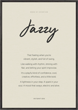 Jazzy Word of Intention Framed print 70x100 cm / 28x40″ Black frame Linen paper