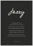 Jazzy Word of Intention Framed print 70x100 cm / 28x40″ White frame Carbon paper