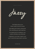 Jazzy Word of Intention Framed print 70x100 cm / 28x40″ Wood frame Carbon paper