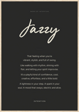 Jazzy Word of Intention Framed print 70x100 cm / 28x40″ Wood frame Carbon paper