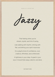 Jazzy Word of Intention Framed print 70x100 cm / 28x40″ Wood frame Linen paper