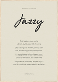 Jazzy Word of Intention Framed print 70x100 cm / 28x40″ Wood frame Linen paper