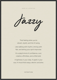 Jazzy Word of Intention Framed print A1 (59.4 x 84.1 cm) Black frame Linen paper