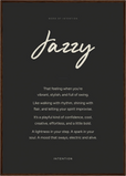 Jazzy Word of Intention Framed print A1 (59.4 x 84.1 cm) Dark wood frame Carbon paper