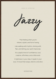 Jazzy Word of Intention Framed print A1 (59.4 x 84.1 cm) Dark wood frame Linen paper