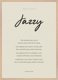 Jazzy Word of Intention Framed print A1 (59.4 x 84.1 cm) Wood frame Linen paper