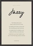 Jazzy Word of Intention Framed print A2 (42 x 59.4 cm) Black frame Linen paper