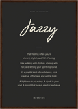 Jazzy Word of Intention Framed print A2 (42 x 59.4 cm) Dark wood frame Carbon paper
