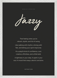 Jazzy Word of Intention Framed print A2 (42 x 59.4 cm) White frame Carbon paper