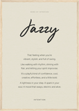 Jazzy Word of Intention Framed print A2 (42 x 59.4 cm) Wood frame Linen paper
