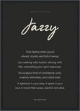 Jazzy Word of Intention Framed print A3 (29.7 x 42 cm) Black frame Carbon paper