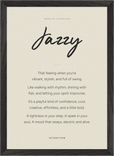 Jazzy Word of Intention Framed print A3 (29.7 x 42 cm) Black frame Linen paper