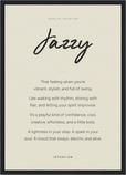 Jazzy Word of Intention Framed print A3 (29.7 x 42 cm) Black frame Linen paper