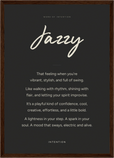 Jazzy Word of Intention Framed print A3 (29.7 x 42 cm) Dark wood frame Carbon paper