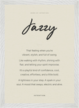 Jazzy Word of Intention Framed print A3 (29.7 x 42 cm) White frame Linen paper
