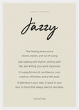 Jazzy Word of Intention Framed print A3 (29.7 x 42 cm) White frame Linen paper