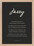 Jazzy Word of Intention Framed print A3 (29.7 x 42 cm) Wood frame Carbon paper