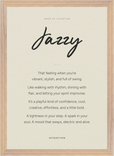 Jazzy Word of Intention Framed print A3 (29.7 x 42 cm) Wood frame Linen paper