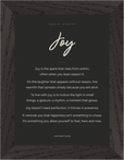 Joy Word of Intention Framed print 13x18 cm / 5x7″ Black frame Carbon paper