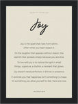 Joy Word of Intention Framed print 13x18 cm / 5x7″ Black frame Linen paper