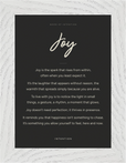 Joy Word of Intention Framed print 13x18 cm / 5x7″ White frame Carbon paper