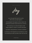 Joy Word of Intention Framed print 13x18 cm / 5x7″ White frame Carbon paper