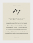 Joy Word of Intention Framed print 13x18 cm / 5x7″ White frame Linen paper