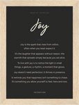 Joy Word of Intention Framed print 13x18 cm / 5x7″ Wood frame Carbon paper