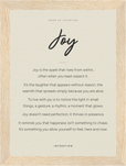 Joy Word of Intention Framed print 13x18 cm / 5x7″ Wood frame Linen paper
