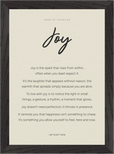 Joy Word of Intention Framed print 21x29.7 cm / 8x12" Black frame Linen paper