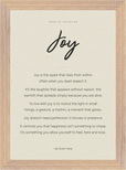 Joy Word of Intention Framed print 21x29.7 cm / 8x12" Wood frame Linen paper