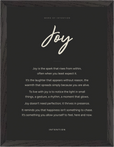 Joy Word of Intention Framed print 30x40 cm / 12x16″ Black frame Carbon paper