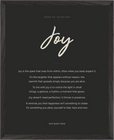 Joy Word of Intention Framed print 40x50 cm / 16x20″ Black frame Carbon paper