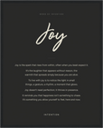 Joy Word of Intention Framed print 40x50 cm / 16x20″ Black frame Carbon paper