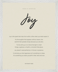 Joy Word of Intention Framed print 40x50 cm / 16x20″ White frame Linen paper