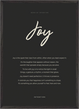 Joy Word of Intention Framed print 50x70 cm / 20x28″ Black frame Carbon paper