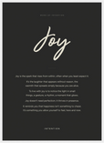 Joy Word of Intention Framed print 50x70 cm / 20x28″ White frame Carbon paper