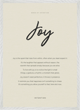 Joy Word of Intention Framed print 50x70 cm / 20x28″ White frame Linen paper