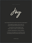 Joy Word of Intention Framed print 60x80 cm / 24x32″ Black frame Carbon paper