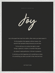 Joy Word of Intention Framed print 60x80 cm / 24x32″ White frame Carbon paper