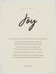 Joy Word of Intention Framed print 60x80 cm / 24x32″ White frame Linen paper