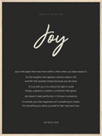 Joy Word of Intention Framed print 60x80 cm / 24x32″ Wood frame Carbon paper