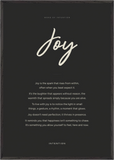 Joy Word of Intention Framed print 70x100 cm / 28x40″ Black frame Carbon paper