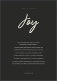 Joy Word of Intention Framed print 70x100 cm / 28x40″ Black frame Carbon paper
