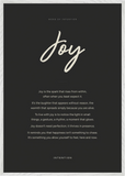 Joy Word of Intention Framed print 70x100 cm / 28x40″ White frame Carbon paper