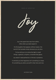 Joy Word of Intention Framed print 70x100 cm / 28x40″ Wood frame Carbon paper