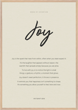 Joy Word of Intention Framed print 70x100 cm / 28x40″ Wood frame Linen paper