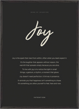 Joy Word of Intention Framed print A1 (59.4 x 84.1 cm) Black frame Carbon paper