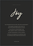 Joy Word of Intention Framed print A1 (59.4 x 84.1 cm) Black frame Carbon paper