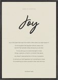 Joy Word of Intention Framed print A1 (59.4 x 84.1 cm) Black frame Linen paper